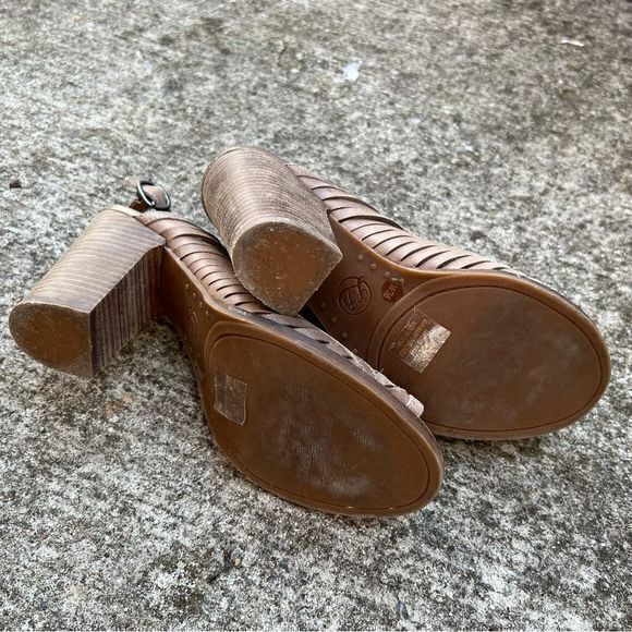 Lucky Brand Women's Lialor Caged Sandals Peep Toe Bootie Leather‎ Upper Brown 8M - Picture 7 of 8